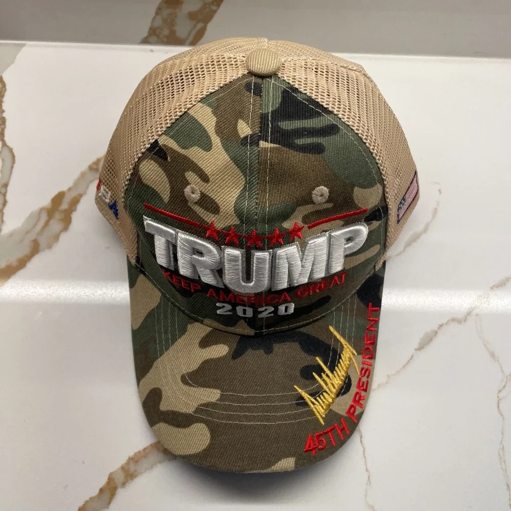 Trump 2020‎ 45th President Signature 3D Embroidered Hat Camouflage USA MAGA NWOT